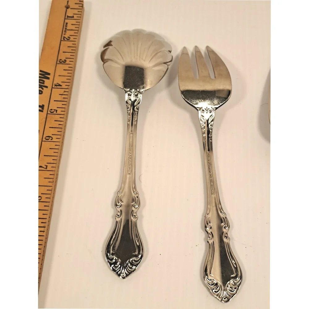 Reed & Barton Shubert 18/10 Stainless Serving Set 6pc Ladle Spoon Fork Server